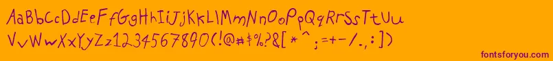 PfkidsAgefive Font – Purple Fonts on Orange Background