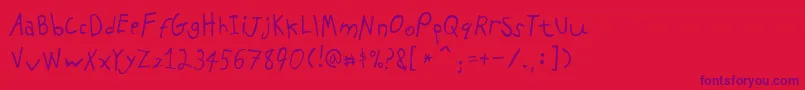 PfkidsAgefive Font – Purple Fonts on Red Background