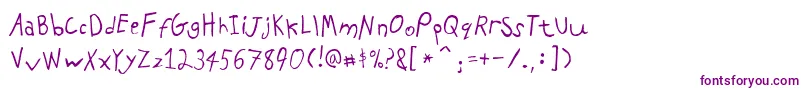 PfkidsAgefive Font – Purple Fonts on White Background