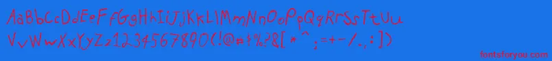 PfkidsAgefive Font – Red Fonts on Blue Background