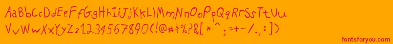 PfkidsAgefive Font – Red Fonts on Orange Background