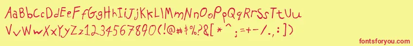 fuente PfkidsAgefive – Fuentes Rojas Sobre Fondo Amarillo