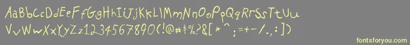 PfkidsAgefive Font – Yellow Fonts on Gray Background