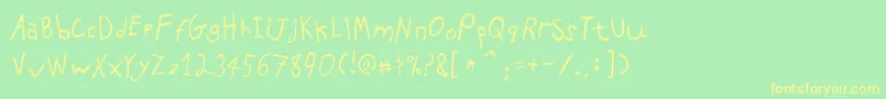 PfkidsAgefive Font – Yellow Fonts on Green Background