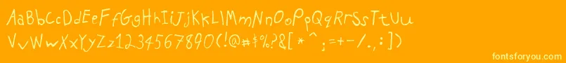 PfkidsAgefive Font – Yellow Fonts on Orange Background