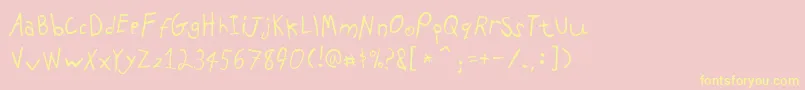 PfkidsAgefive Font – Yellow Fonts on Pink Background
