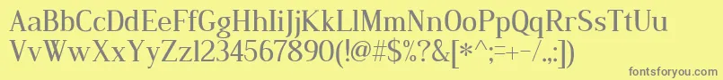 DustismoRoman-Schriftart – Graue Schriften auf gelbem Hintergrund