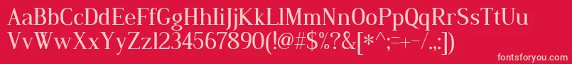 DustismoRoman Font – Pink Fonts on Red Background