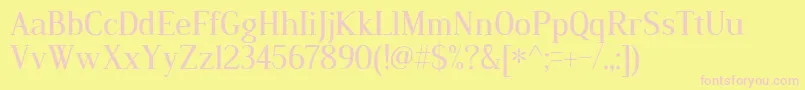 DustismoRoman Font – Pink Fonts on Yellow Background