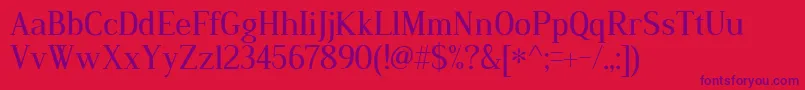 DustismoRoman Font – Purple Fonts on Red Background