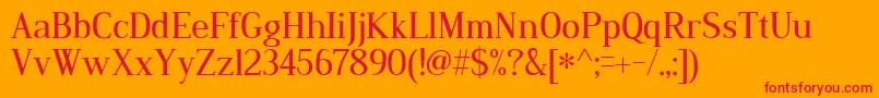 DustismoRoman Font – Red Fonts on Orange Background