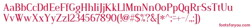 DustismoRoman Font – Red Fonts on White Background