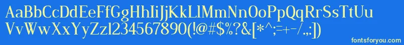 DustismoRoman Font – Yellow Fonts on Blue Background