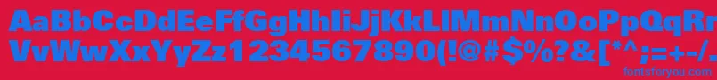 UniversLt85ExtraBlack Font – Blue Fonts on Red Background