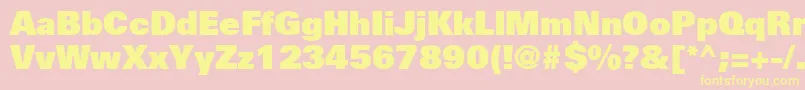 UniversLt85ExtraBlack Font – Yellow Fonts on Pink Background