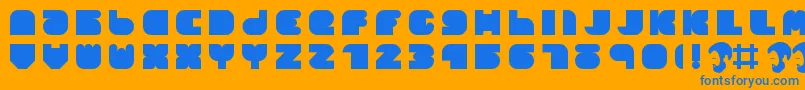 OpnDunpeelLust Font – Blue Fonts on Orange Background