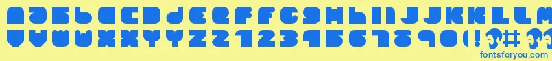 OpnDunpeelLust Font – Blue Fonts on Yellow Background