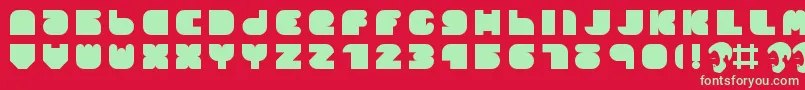 OpnDunpeelLust Font – Green Fonts on Red Background