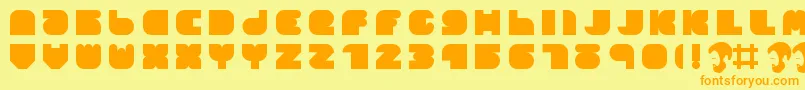 OpnDunpeelLust Font – Orange Fonts on Yellow Background