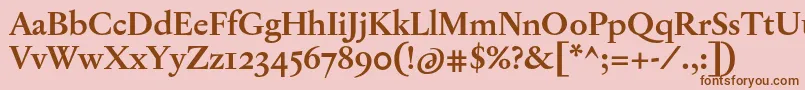 JannonTModerneOtBold Font – Brown Fonts on Pink Background