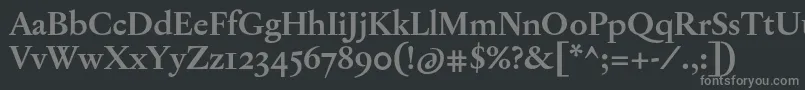 JannonTModerneOtBold Font – Gray Fonts on Black Background