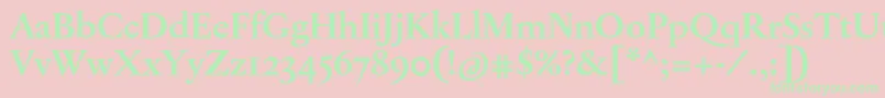 JannonTModerneOtBold Font – Green Fonts on Pink Background