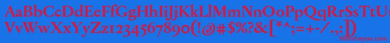 JannonTModerneOtBold Font – Red Fonts on Blue Background