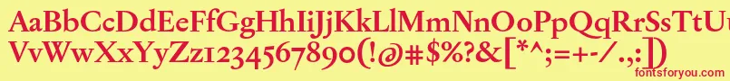 JannonTModerneOtBold Font – Red Fonts on Yellow Background
