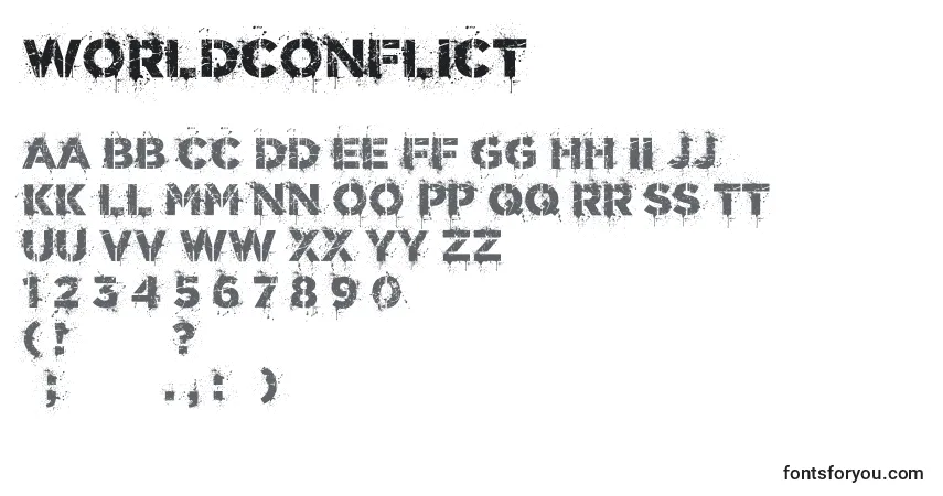 Шрифт WorldConflict – алфавит, цифры, специальные символы