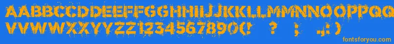 WorldConflict Font – Orange Fonts on Blue Background