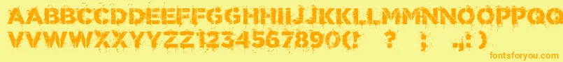 WorldConflict Font – Orange Fonts on Yellow Background