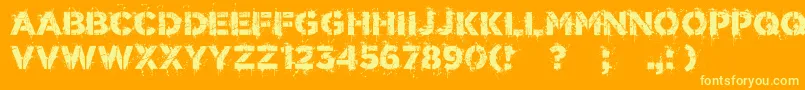 WorldConflict Font – Yellow Fonts on Orange Background