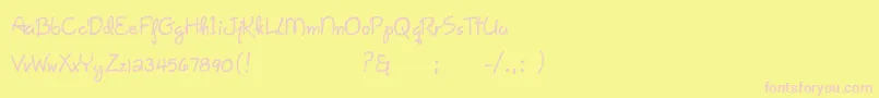 Шрифт Gisele – розовые шрифты на жёлтом фоне
