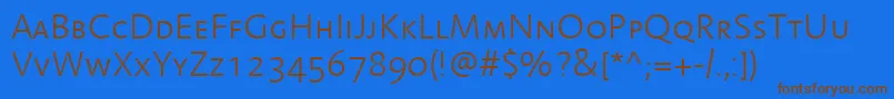LinotypeAromaLightSc Font – Brown Fonts on Blue Background