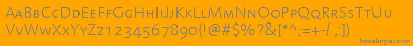 LinotypeAromaLightSc Font – Gray Fonts on Orange Background