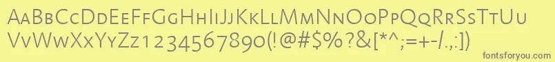 LinotypeAromaLightSc Font – Gray Fonts on Yellow Background