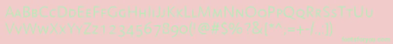 LinotypeAromaLightSc Font – Green Fonts on Pink Background