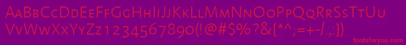 LinotypeAromaLightSc Font – Red Fonts on Purple Background