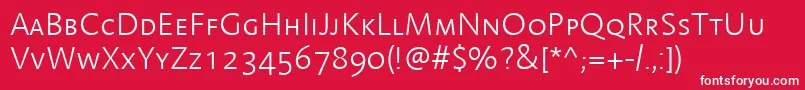 LinotypeAromaLightSc Font – White Fonts on Red Background