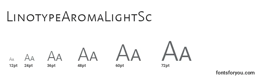 Размеры шрифта LinotypeAromaLightSc