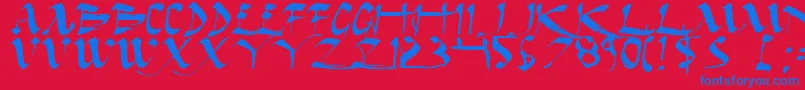 Шрифт DarkHorseExpanded – синие шрифты на красном фоне