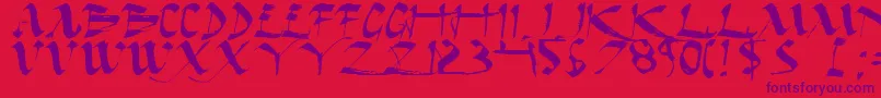 DarkHorseExpanded Font – Purple Fonts on Red Background