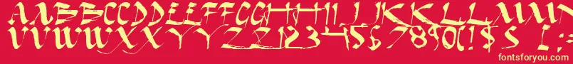 DarkHorseExpanded Font – Yellow Fonts on Red Background