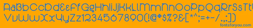 フォントRadian – オレンジの背景に青い文字