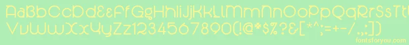 Radian Font – Yellow Fonts on Green Background