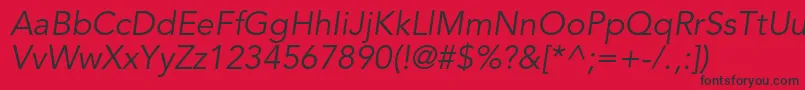 AvenirltstdBookoblique Font – Black Fonts on Red Background