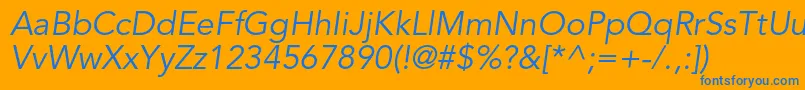 AvenirltstdBookoblique Font – Blue Fonts on Orange Background