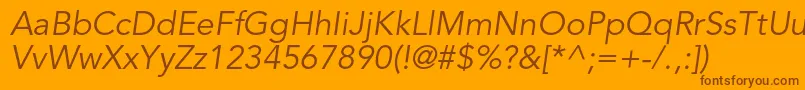 AvenirltstdBookoblique Font – Brown Fonts on Orange Background