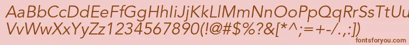 AvenirltstdBookoblique Font – Brown Fonts on Pink Background