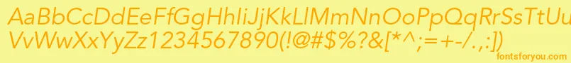 AvenirltstdBookoblique Font – Orange Fonts on Yellow Background
